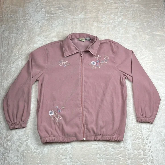 Essentials Dusty Rose Blazer With Flower Embroidery - Picture 1 of 12
